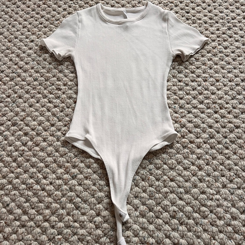 Lulu's Cream Ribbed Bodysuit